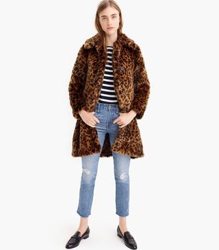 J.Crew + Faux-Fur Leopard Coat