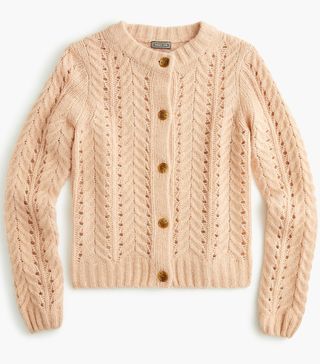 J.Crew + Point Sur Pointelle Knit Cardigan Sweater