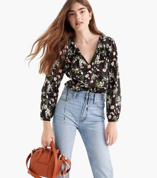 J.Crew + Point Sur Peasant Top in Liberty Poppy Dream