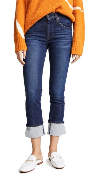 James Jeans + Highrise Ankle Straight Cuffed Jeans