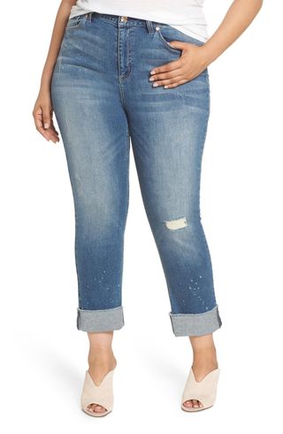 Melissa McCarthy Seven7 + High Rise Slim Fit Straight Leg Jeans