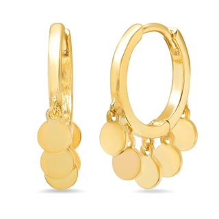 Tai + Small Hoops With Gold Dangle Disks