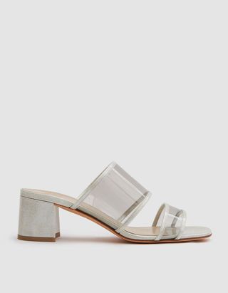 Maryam Nassir Zadeh + Martina Clear Slide Tortoise Silver Sparkle/Grey