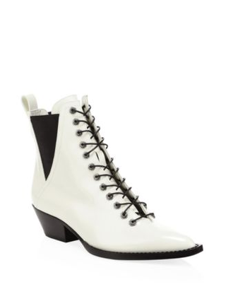 Coach + Leather Lace-Up Ankle Boots