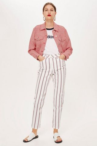 Topshop + Striped Mom Jeans