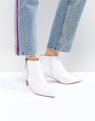 Faith + White Zip Detail Peg Heeled Ankle Boots