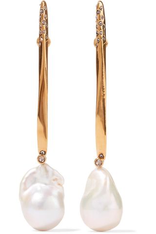 Alexander McQueen + Gold-Tone Pearl Earrings