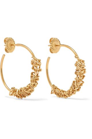 Natasha Schweitzer + Rachel 14-Karat Gold-Plated Hoop Earrings