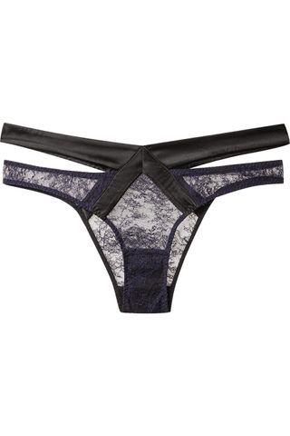 Agent Provocateur + Oriah Leavers Lace and Stretch-Silk Satin Briefs