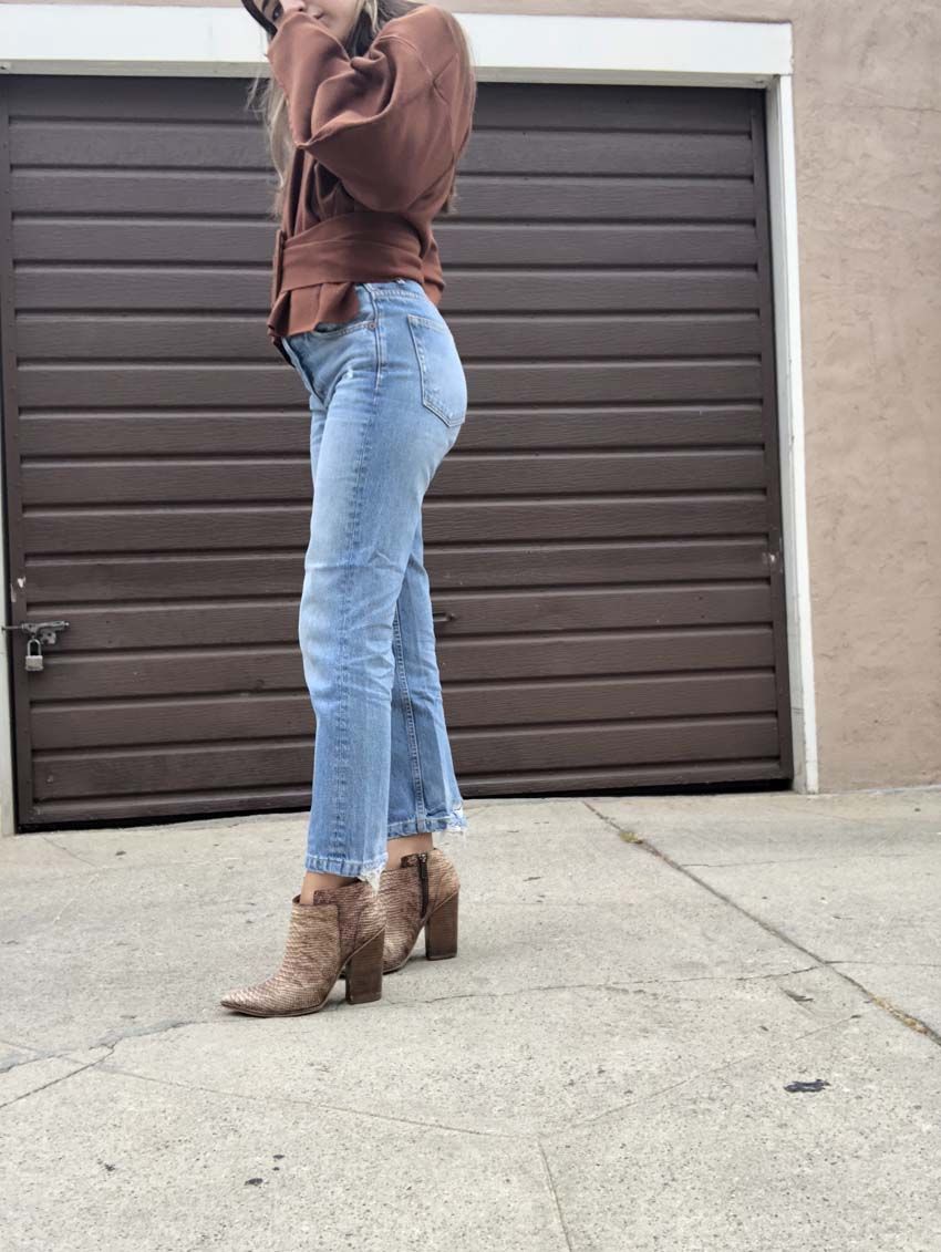 snakeskin boots low heel