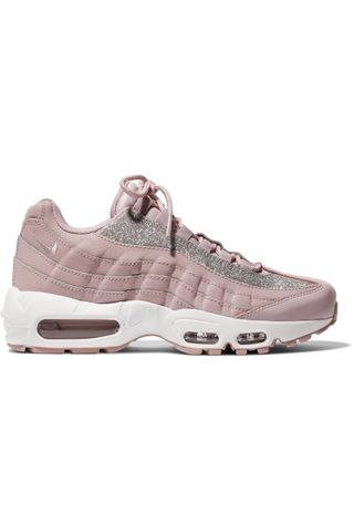 Nike + Air Max 95 Glittered Leather and Suede Sneakers