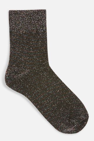 Topshop + Deep Welt Glitter Socks