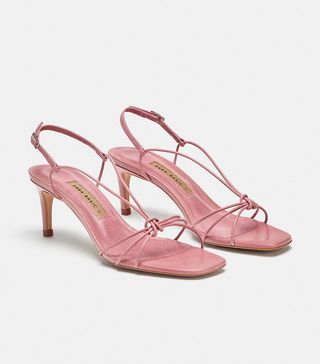 Zara + Leather High Heeled Strappy Sandals