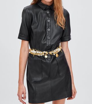 Zara + Leather-Look Dress