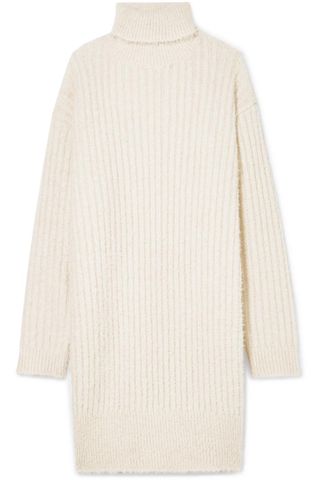 Givenchy + Oversized Ribbed-Knit Turtleneck Mini Dress