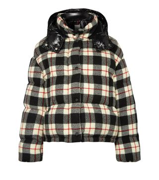 Moncler + Hooded Quilted Checked Wool and Shell Down Jacket