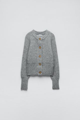 Zara + Ribbed Knit Jacket