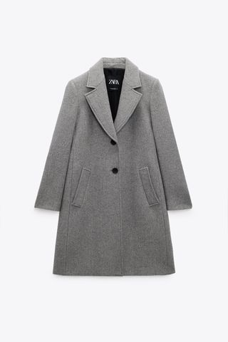 Zara + Fitted Wool Blend Coat