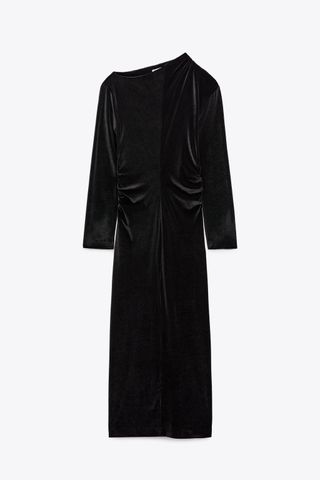 Zara + Draped Velvet Dress