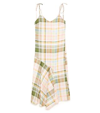 Zara + Lingerie-Style Plaid Dress