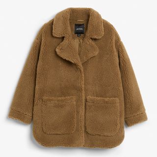 Monki + Faux-Fur Shearling Jacket