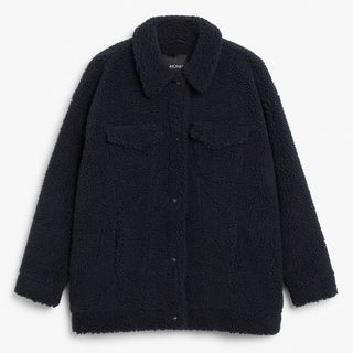 Monki + Faux-Shearling Utility Jacket