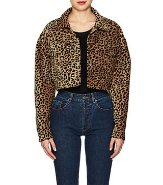 Re/Done + Leopard-Pattern Crop Jacket
