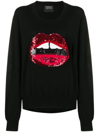 Markus Lupfer + Sequin-Embellished Lips Sweater