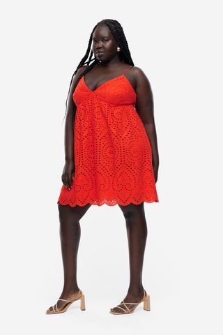 H&M + Dress With Eyelet Embroidery