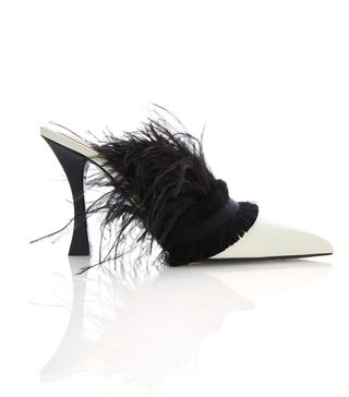 Tabitha Simmons for Brock Collection + Calfskin Feather Mules