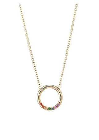 Zoe Chicco + 14K Yellow Gold Gemstone Rainbow Ring Necklace