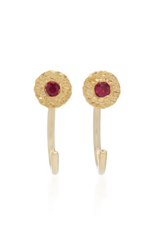 Octavia Elizabeth + Ruby Nesting Gem 18K Gold Ruby Earrings