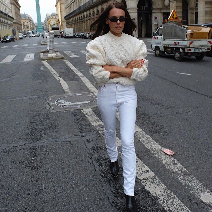 White jeans 2024 chelsea boots