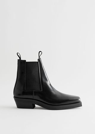 & Other Stories + Leather Chelsea Western Boots