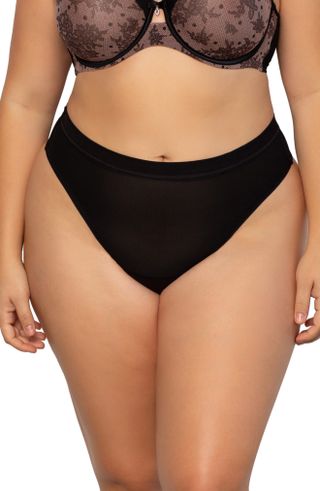 Curvy Couture + High Cut Mesh Thong