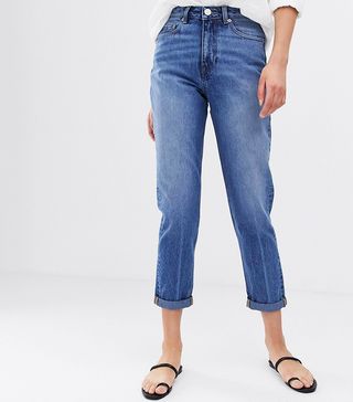 ASOS Design + Recycled Ritson Rigid Mom Jeans in Mid Vintage Wash