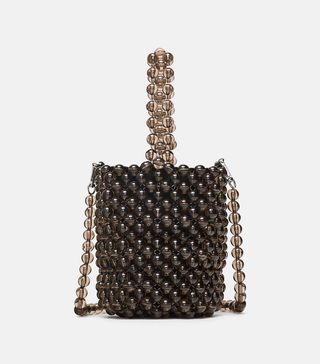 Zara + Mini Beaded Bucket Bag