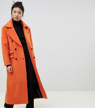 Neon Rose + Maxi Double Breasted Overcoat