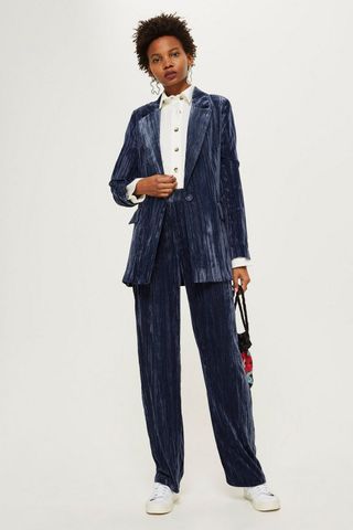 Topshop + Crinkle Velvet Suit