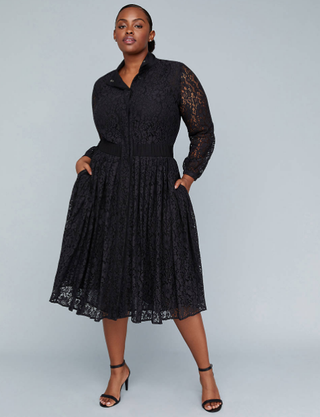 Lane Bryant + Girl With Curves Pleated Lace Dress