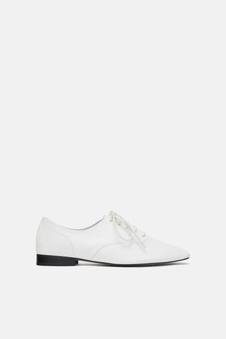 Zara + White Leather Oxfords