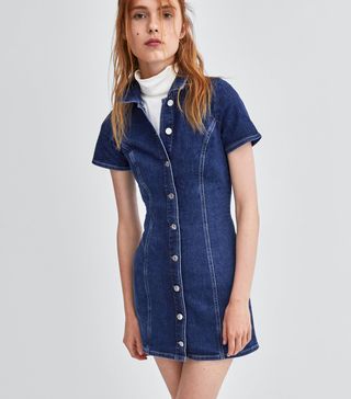 Zara + Mini Denim Dress