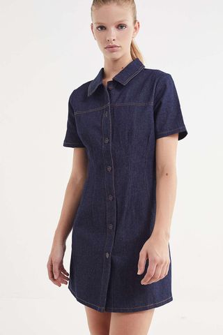 BDG + Denim Contrast Stitch Mini Dress