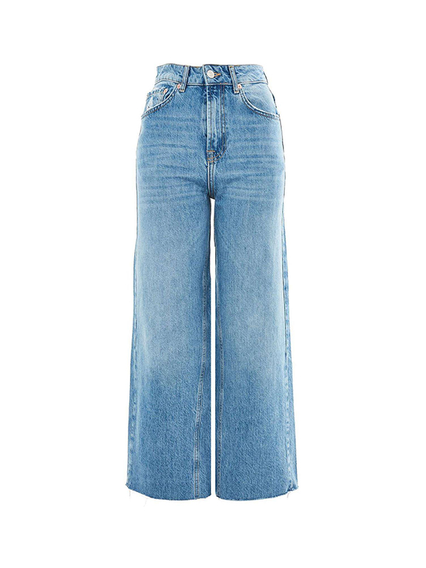 Topshop + Crop Wide-Leg Jeans