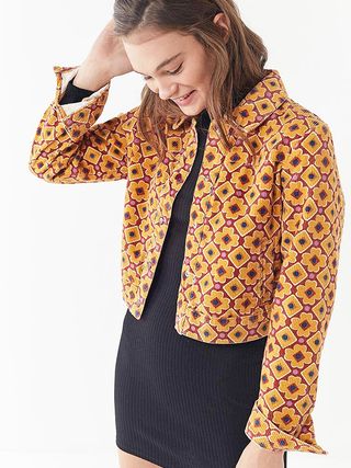 Urban Outfitters + Sofie Printed Corduroy Cropped Jacket