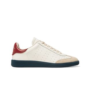 Isabel Marant + Bryce Logo-Print Suede-Trimmed Leather Sneakers