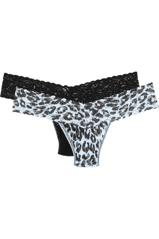 Hanky Panky + Signature Set of Two Stretch-Lace Thongs