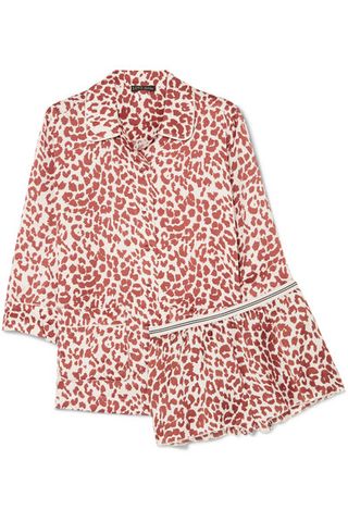 Love Stories + Joe and Edie Leopard-Print Satin Pajama Set
