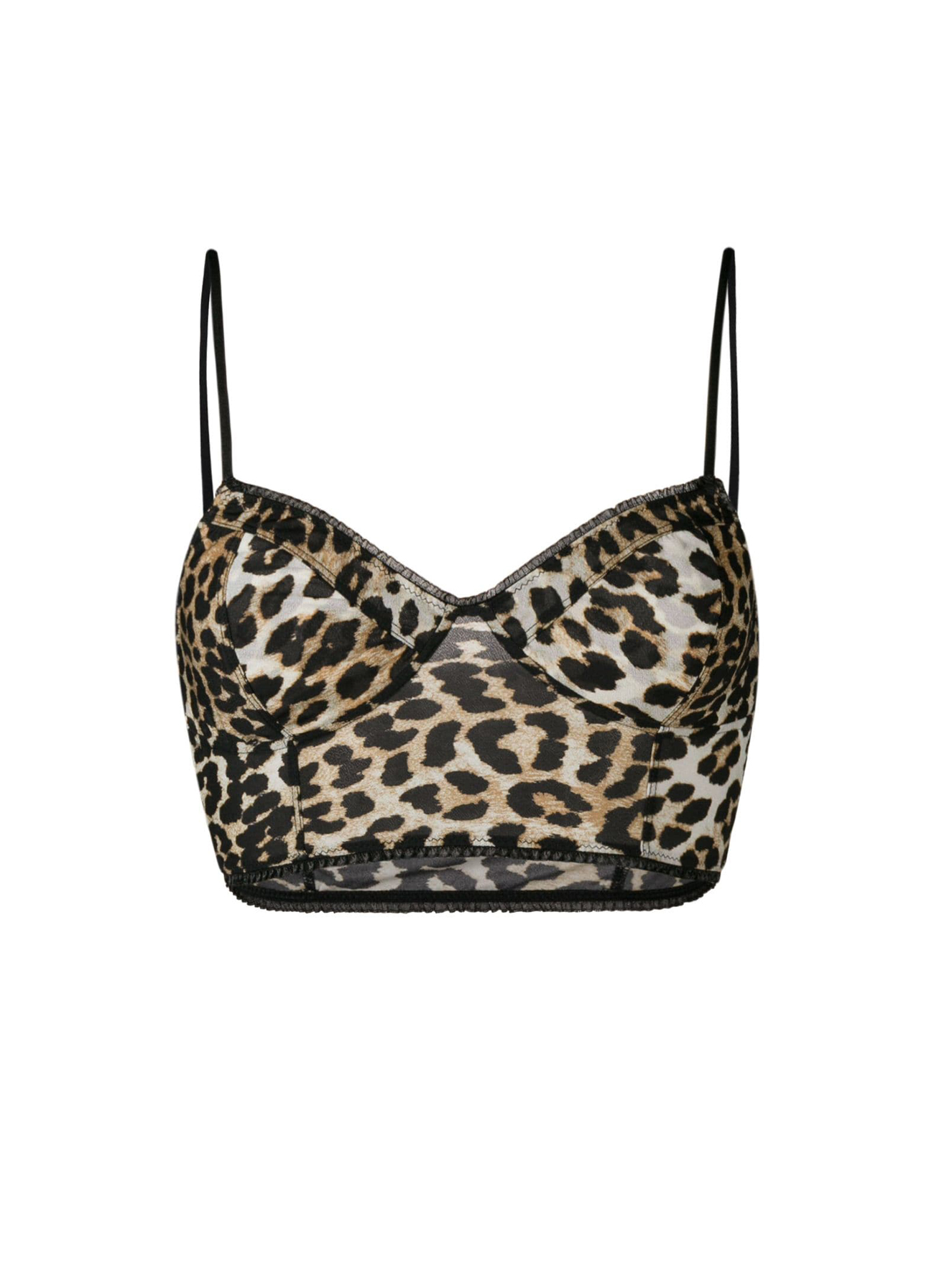 Ganni + Leopard Print Bralette