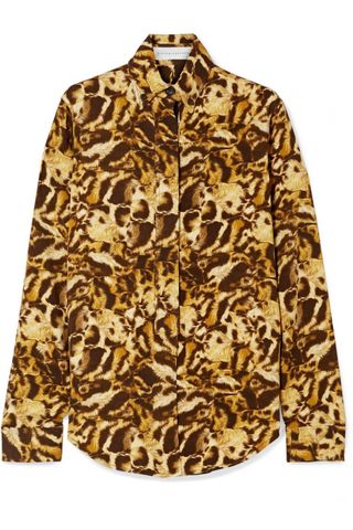 Victoria Beckham + Leopard-Print Jersey Shirt